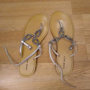 Nine West silver sandals